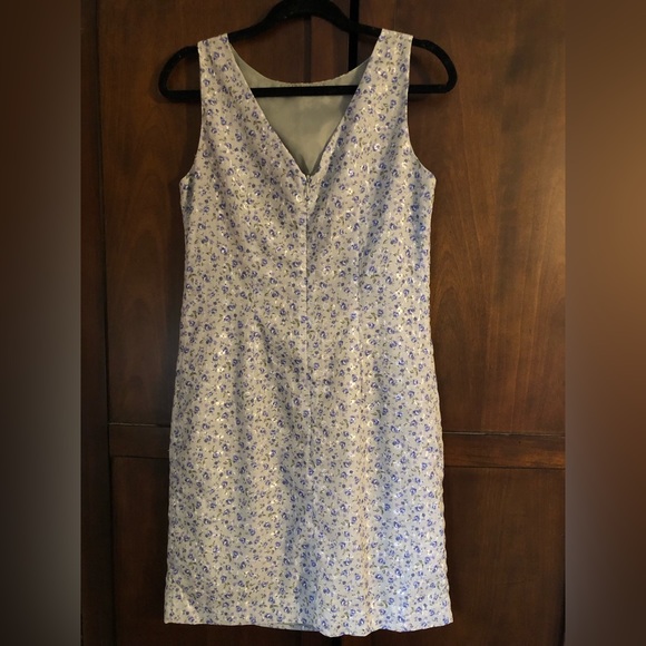 Vintage Sage Green and Purple Floral Dress - Picture 6 of 8